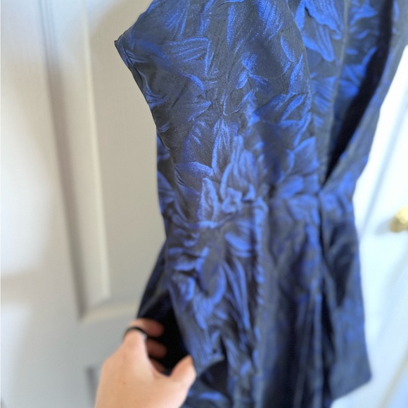 MONIQUE LHUILLIER Alyssa Strapless Jacquard Floral Flare Dress - Picture 5 of 9